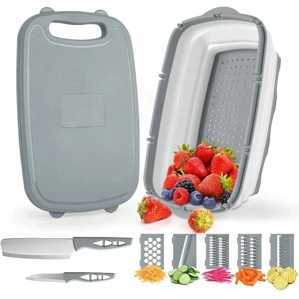 NIB 9-in-1 Collapsible Chopping Board with Colander